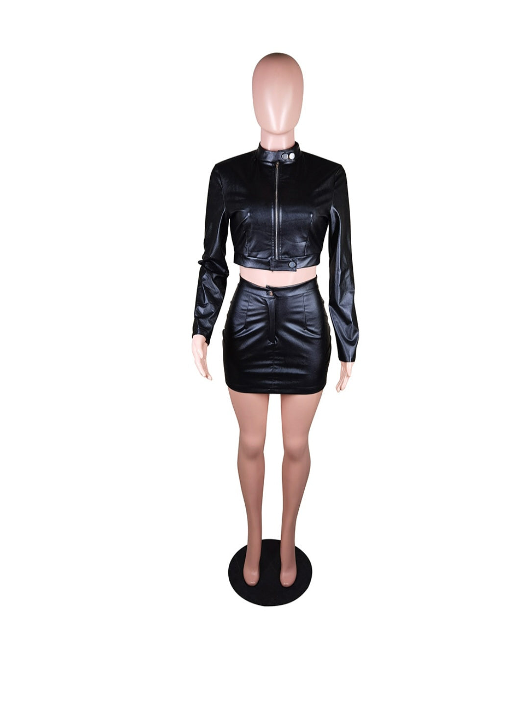 Leather me skirt set