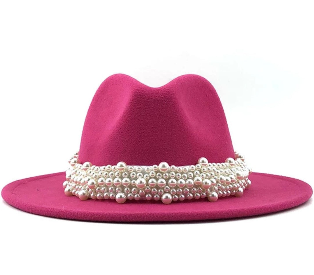 Pink Jazz Pearl Fedora