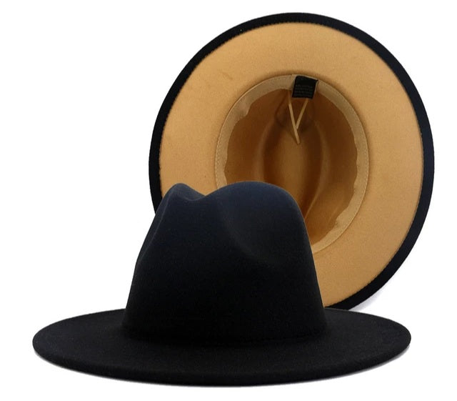 Two-Tone Fedora (Black/Tan)